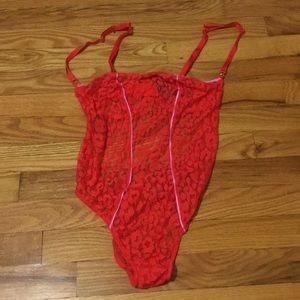 Victoria Secret Red Leopard Intimate Bodysuit